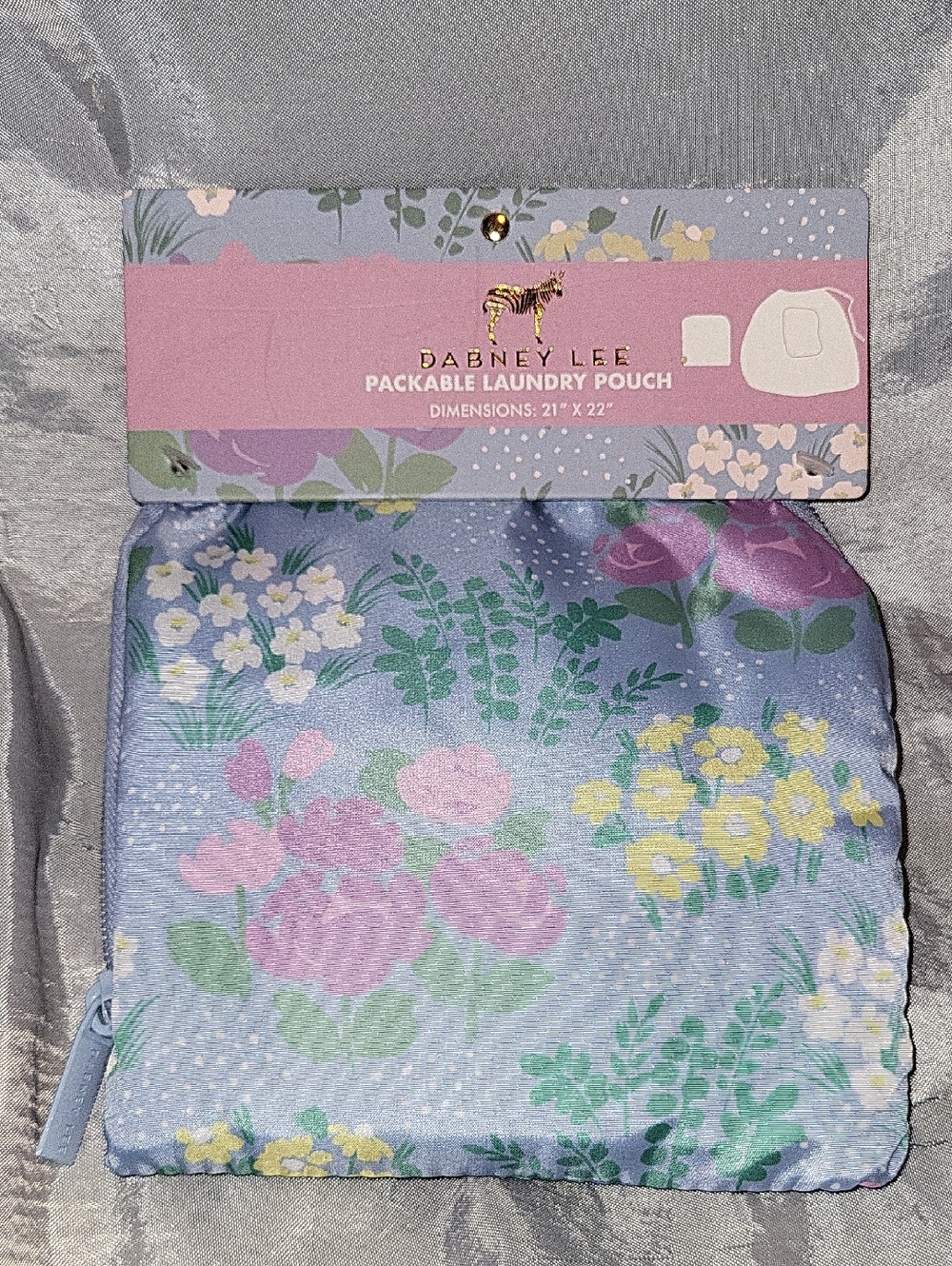 Dabney Lee Floral Laundry Pouch - Light Blue, Pink, Purple, Yellow, Green Li M